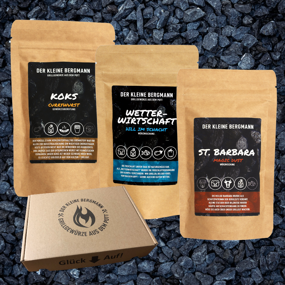 Gewürz Geschenk Set "Schichtbeginn" Currywurst, Fischgewürz und Magic Dust