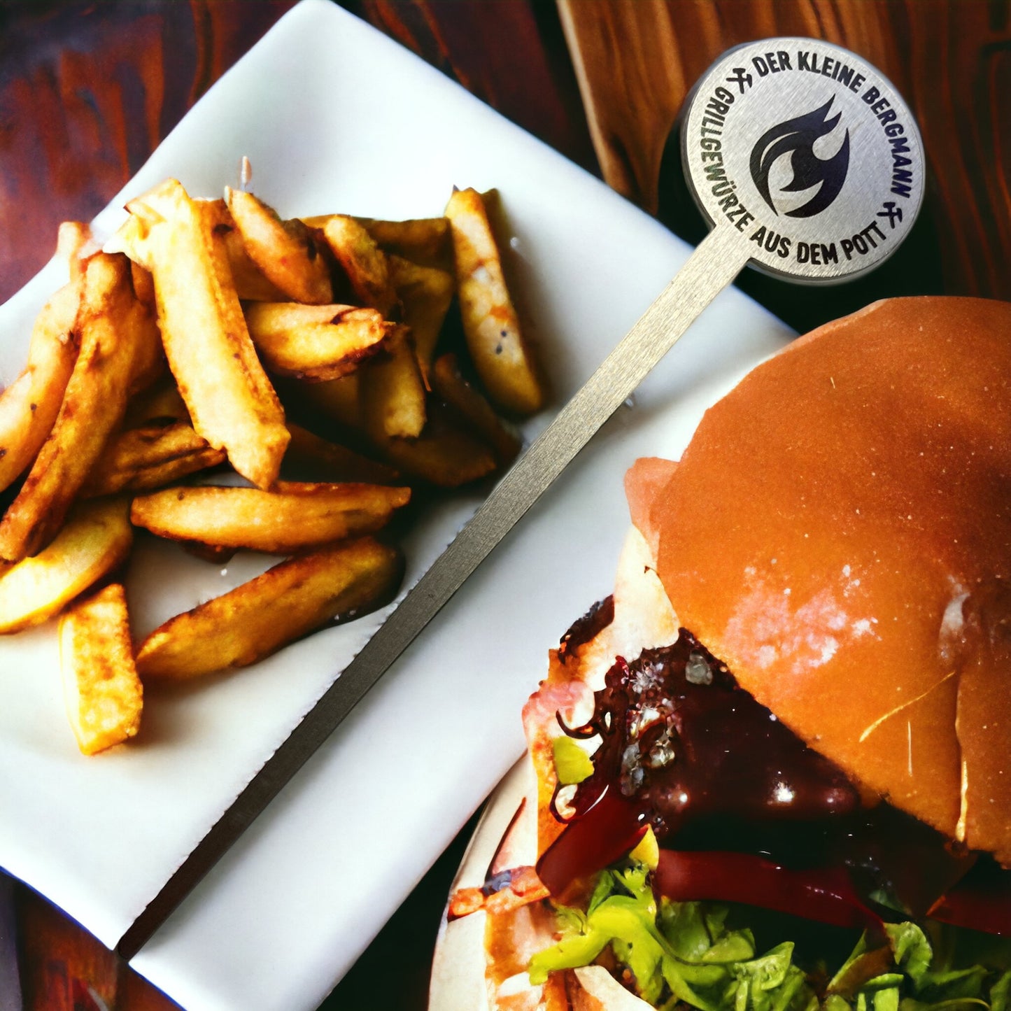 Burger-Spieß Edelstahl - Metallspieß