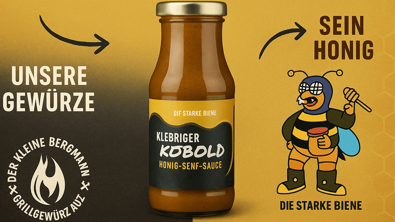 Honig-Senf Sauce „Klebriger Kobold“ – Regionaler Honig & Gewürze aus dem Pott